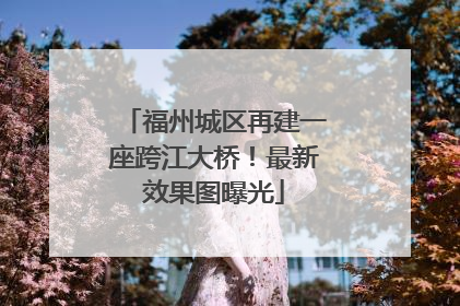 福州城区再建一座跨江大桥！最新效果图曝光